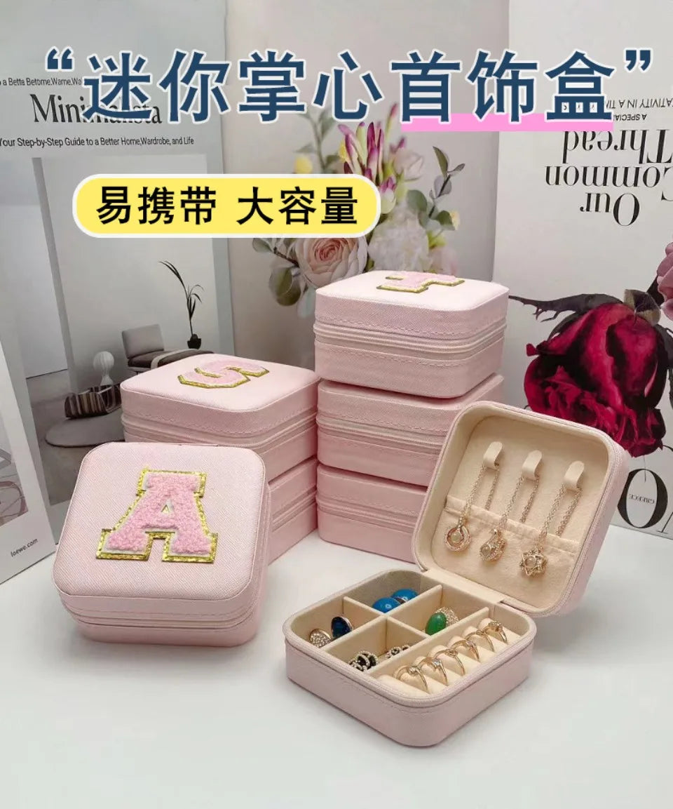 Mini Initial Jewelry Box – Personalized Travel Case, Perfect Bridesmaid or Birthday Gift