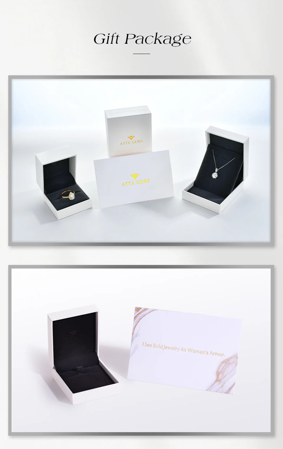 ATTAGEMS Round-Cut Moissanite Ring – D-VVS1 Sparkle in Solid 925 Silver for Women