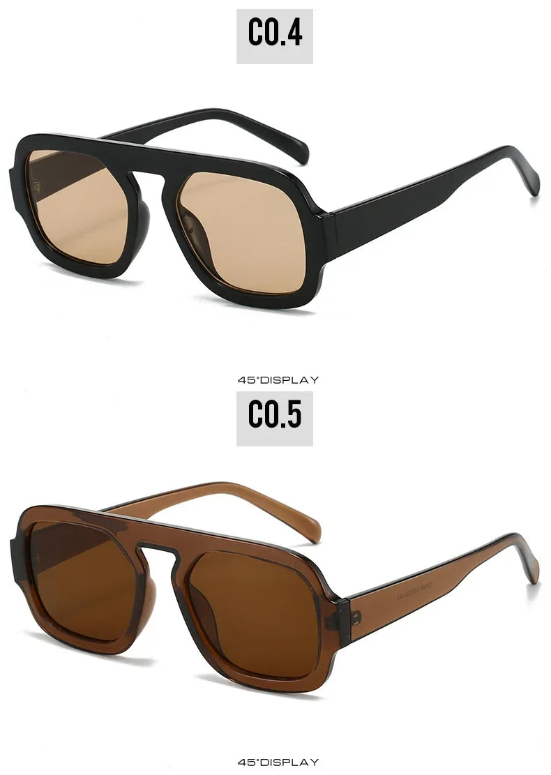 Retro Square Sunglasses – Gradient UV400 Unisex Punk Designer Shades