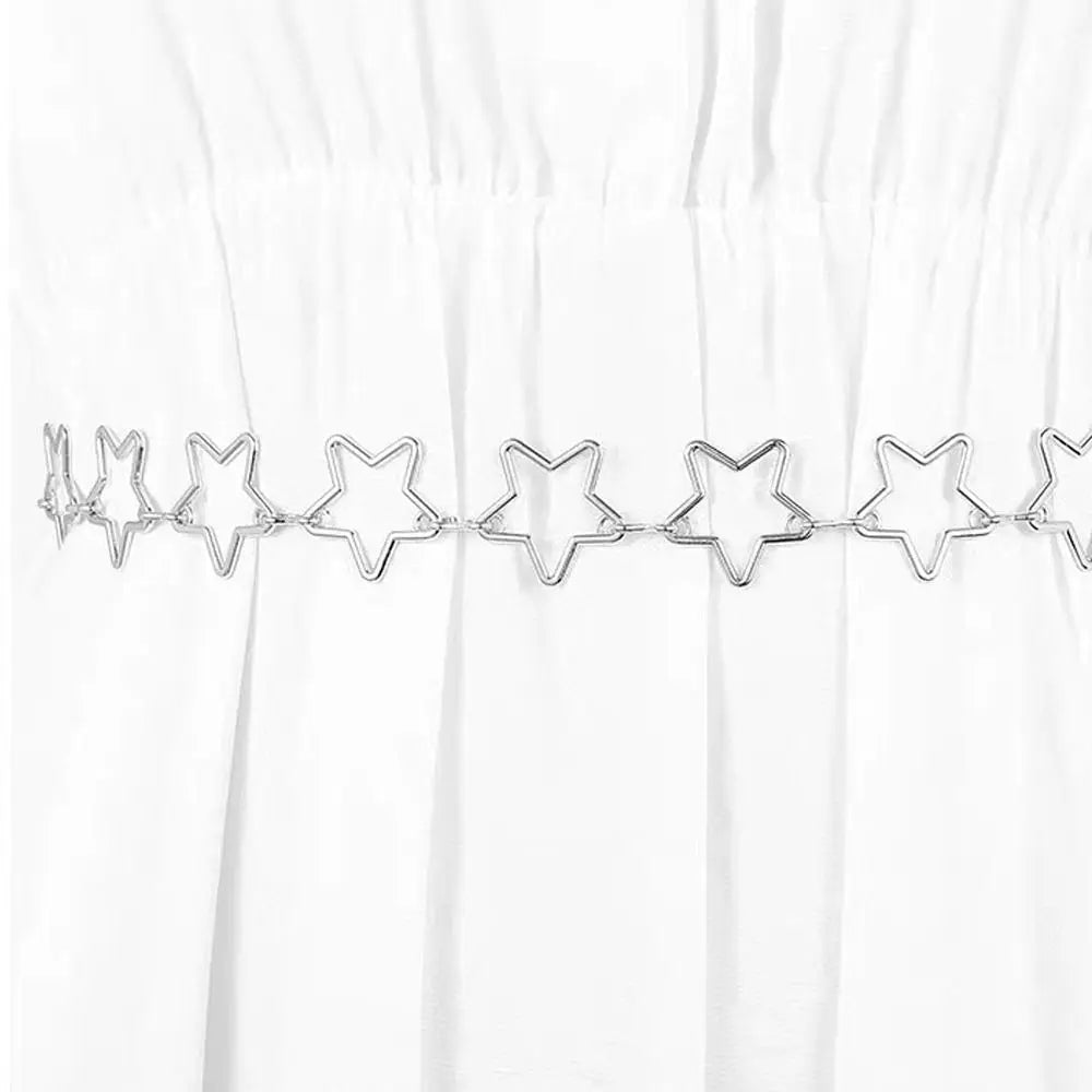 Punk Metal Star Waist Chain – Retro Hollow-Out Belt for Dresses & Outfits