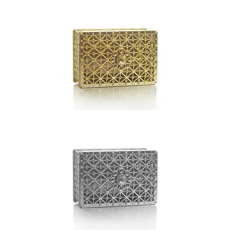 2-Piece Mini Treasure Jewelry Boxes – Silver Hollow Flower Cases for Rings, Earrings & Necklaces