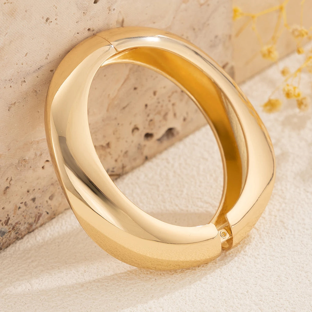 Ingemark Water Drop Bangles – Vintage Gold-Tone Punk Bracelets for Women & Men