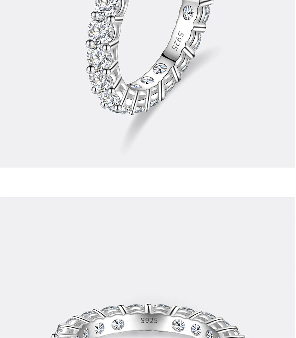PERFANY 3 mm Full Moissanite Ring – S925 Silver Stackable Eternal Diamond-Style Luxury Band