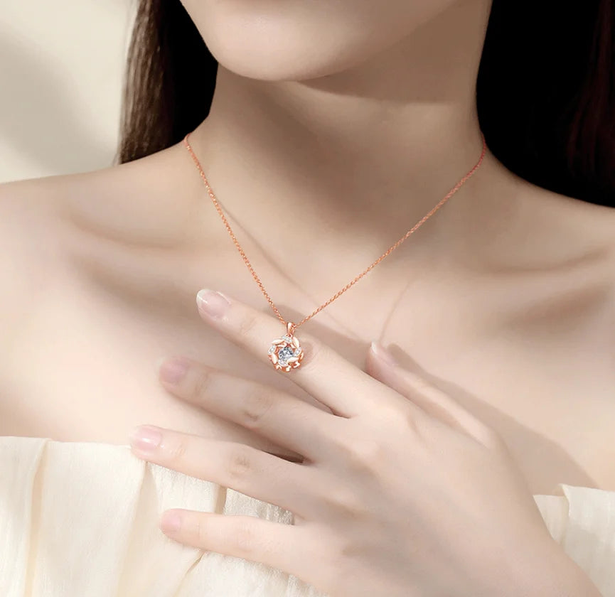 Moissanite Pendant Necklace – 925 Sterling Silver Sparkling Bridal & Party Jewelry for Women