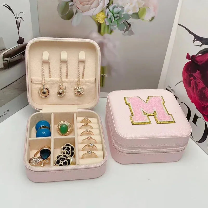 Mini Initial Jewelry Box – Personalized Travel Case, Perfect Bridesmaid or Birthday Gift