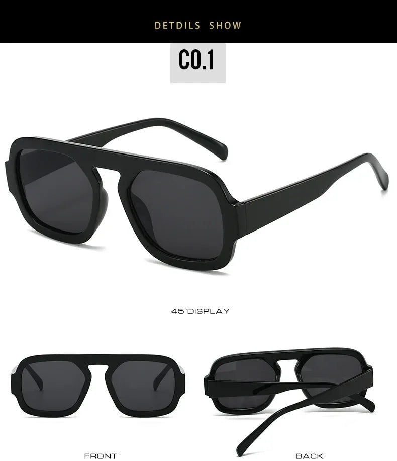 Retro Square Sunglasses – Gradient UV400 Unisex Punk Designer Shades