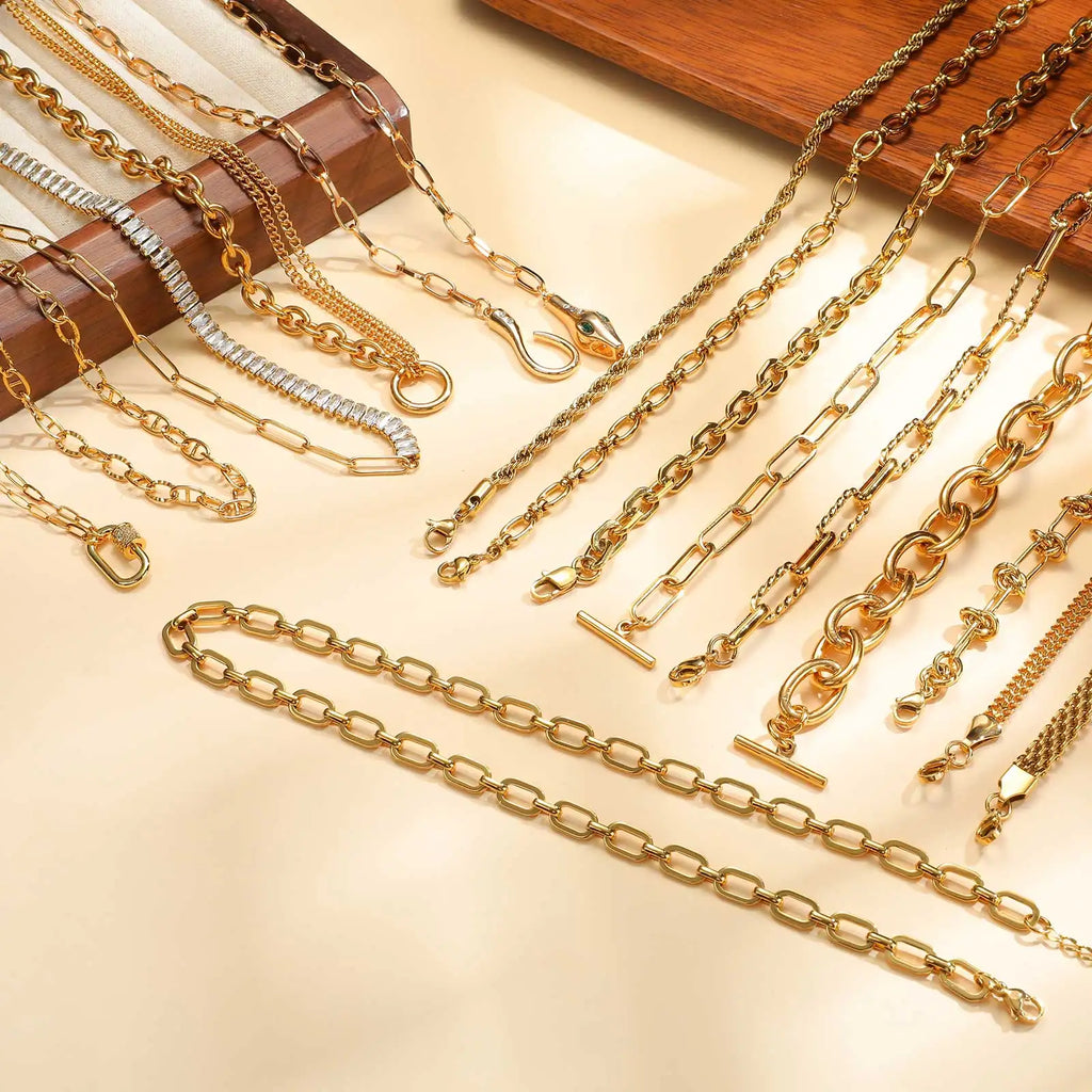 Chunky Gold Link Necklace – Thick Oval Stainless Steel Choker for a Minimalist Look