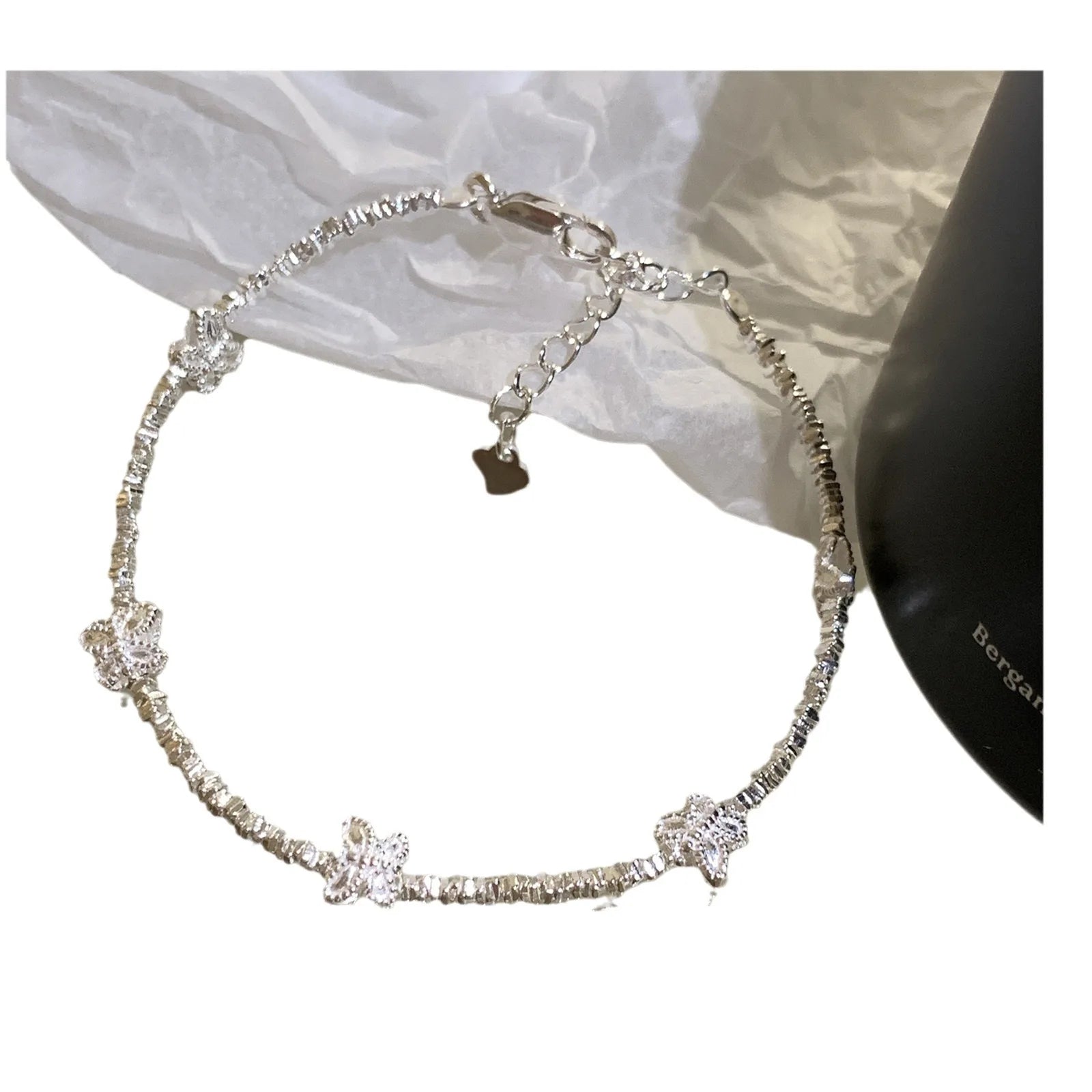 VENTFILLE 925 Silver Butterfly Bracelet – Cute Beaded String Design for Girls
