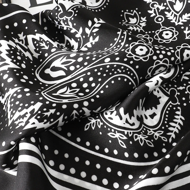 Floral Silk Hair Scarf – Elegant Spring Print Bandana for Hair, Neck & Head Styling