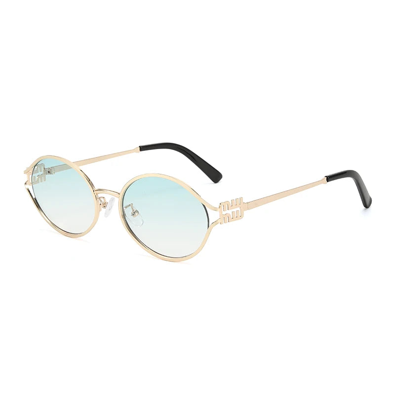 Metallic Cat Eye Sunglasses – Retro Small Frame Unisex UV Protection