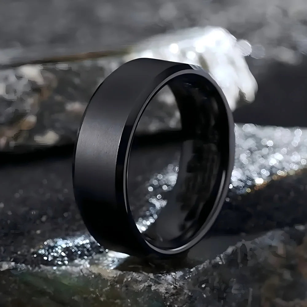 Black Ring – Matte High-Quality Band for Men & Women, Perfect for Engagement or Daily Wear