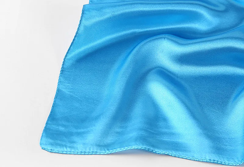 Luxury Silk Satin Scarf – Solid Color Hijab & Shawl Wrap, Elegant 90×90 cm Design
