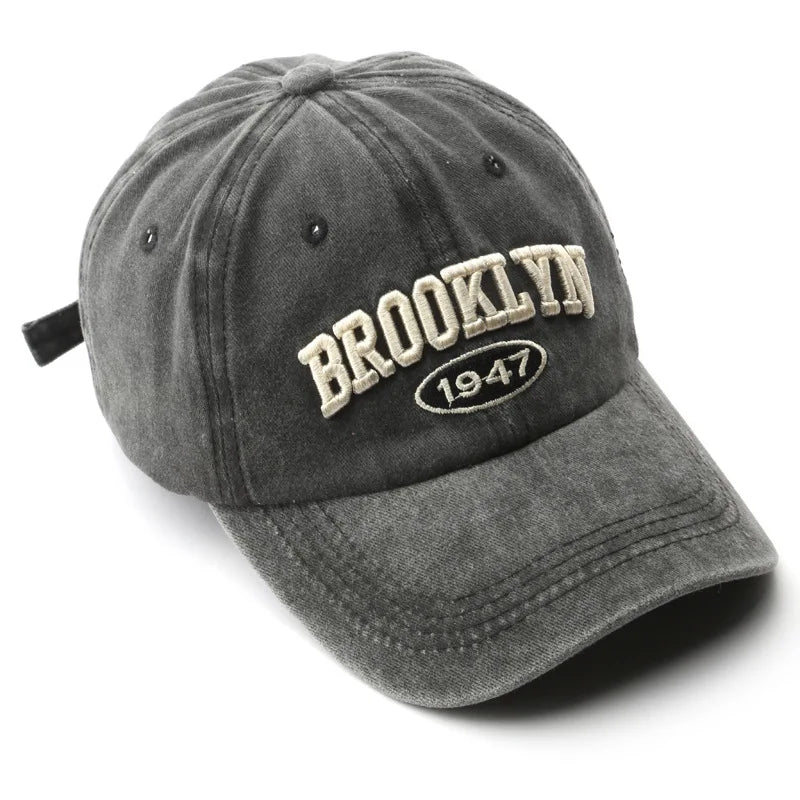 Brooklyn Alphabet Baseball Cap – Casual Cotton Snapback for Men & Women, Hip-Hop Summer Style