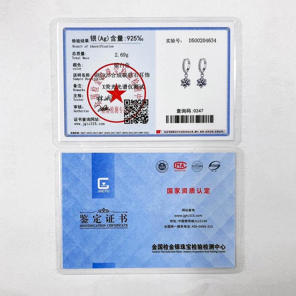 925 Silver Moissanite Jewelry Set – Solitaire Necklace, Ring & Stud Earrings for Men or Women