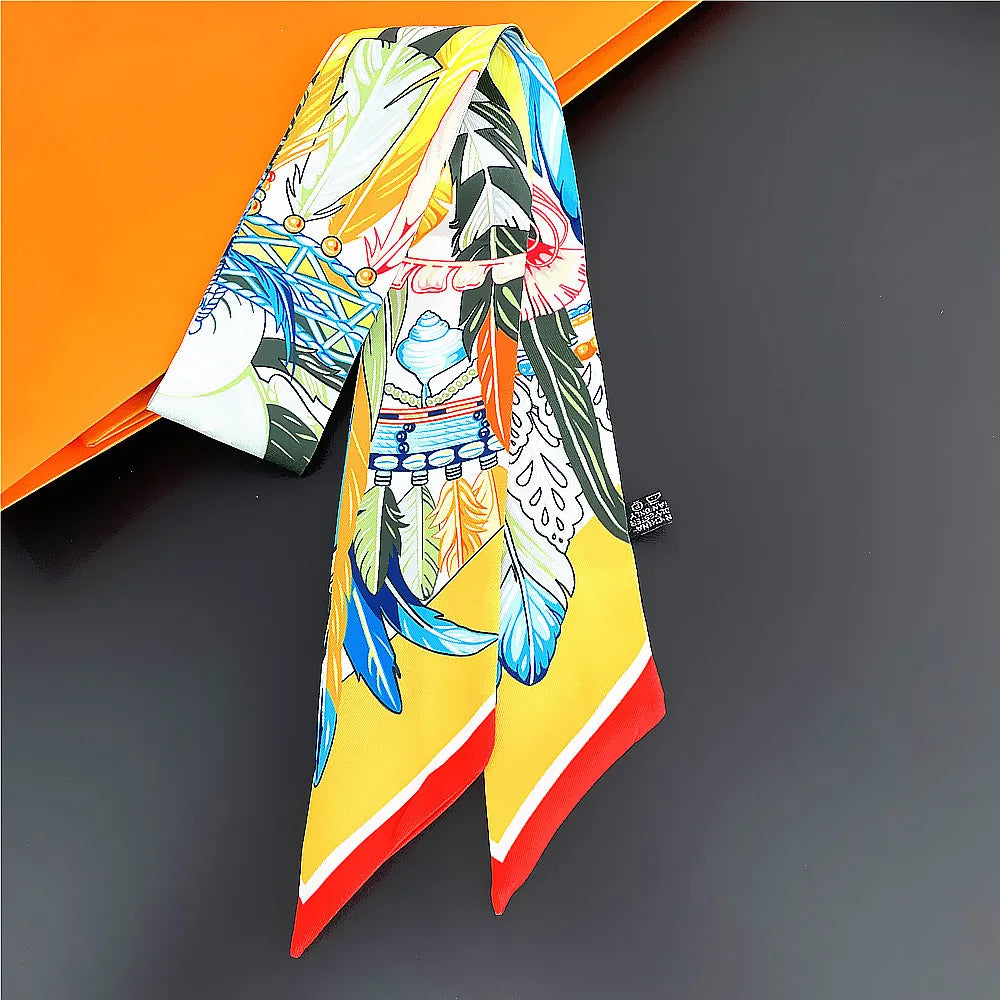 Gorgeous Saddle Print Silk Scarf – Elegant 2023 Designer Style for Hair, Bags & Neck
