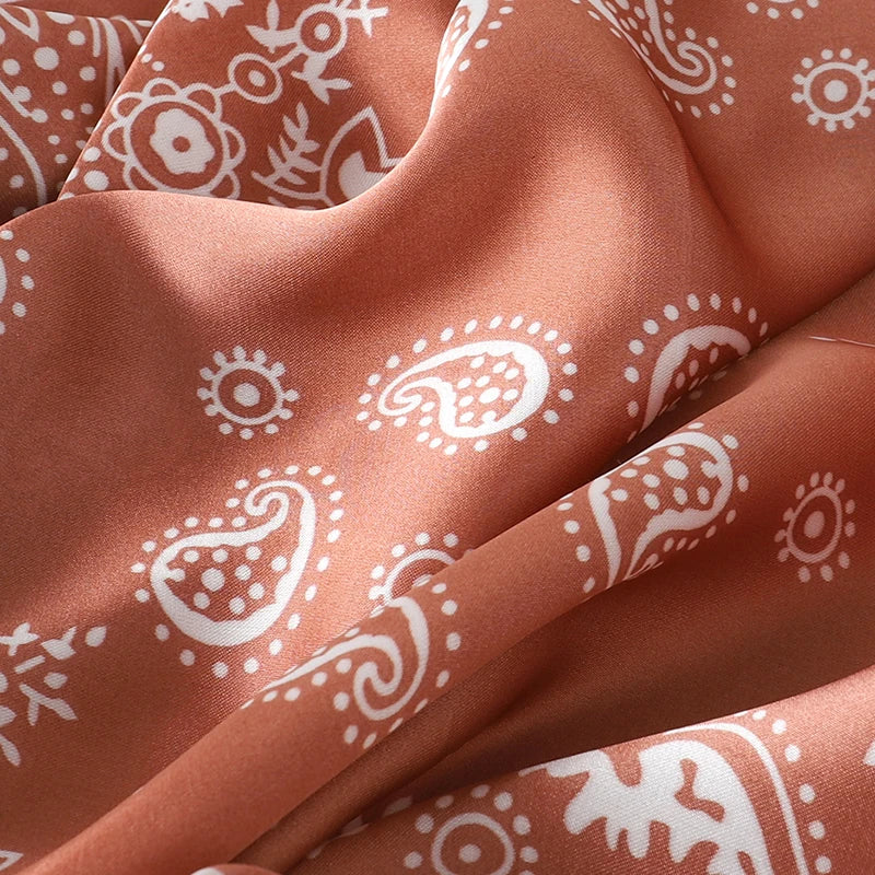 Floral Silk Hair Scarf – Elegant Spring Print Bandana for Hair, Neck & Head Styling