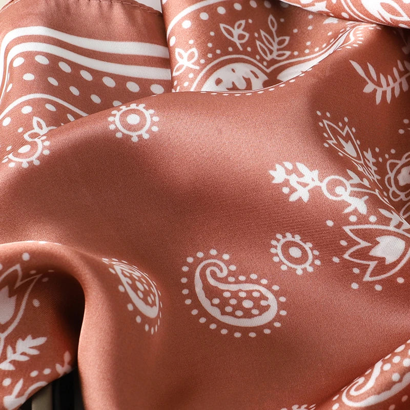 Floral Silk Hair Scarf – Elegant Spring Print Bandana for Hair, Neck & Head Styling