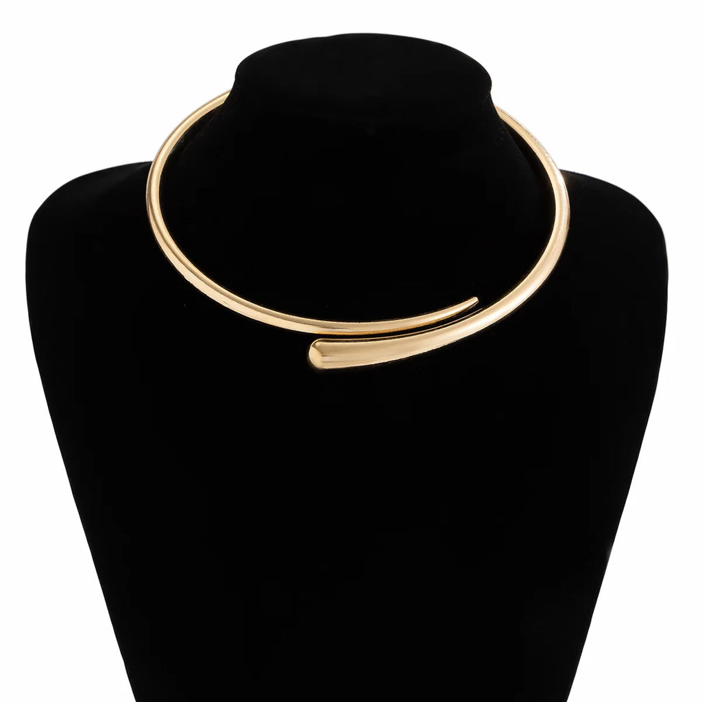 DIEZI Steampunk Irregular Clavicle Torques Necklace For Women Punk Gold Silver Color Statement Chokers Necklace Gift Jewelry