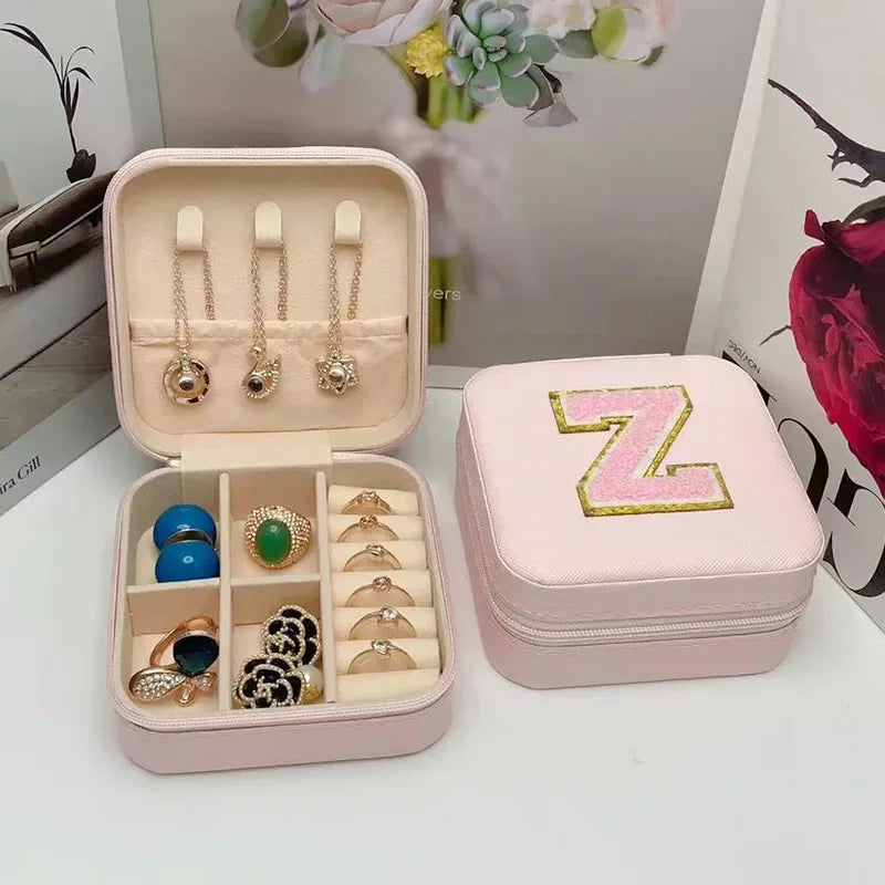 Mini Initial Jewelry Box – Personalized Travel Case, Perfect Bridesmaid or Birthday Gift