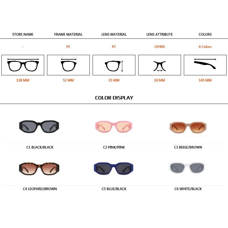 Women’s Summer Rectangle Sunglasses – Stylish Irregular Designer Shades