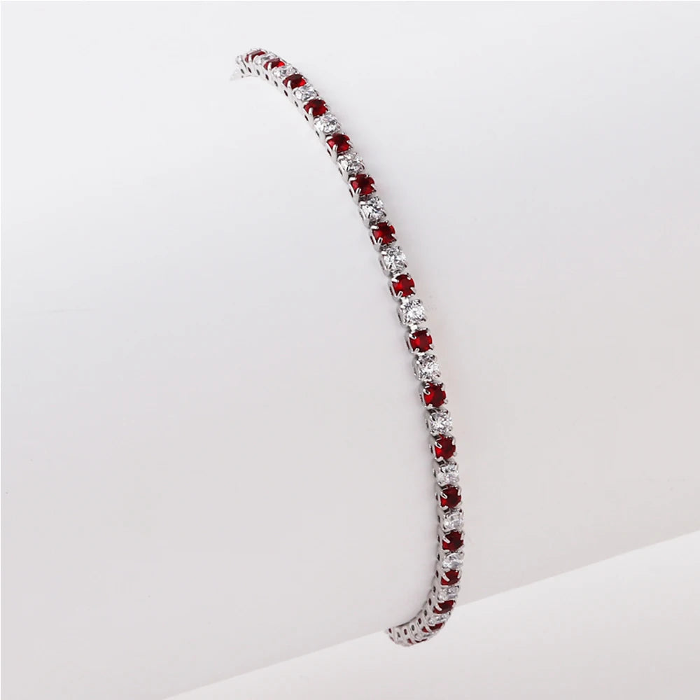 2 mm Adjustable Rainbow Tennis Bracelet – Colorful Zircon Charm for Women