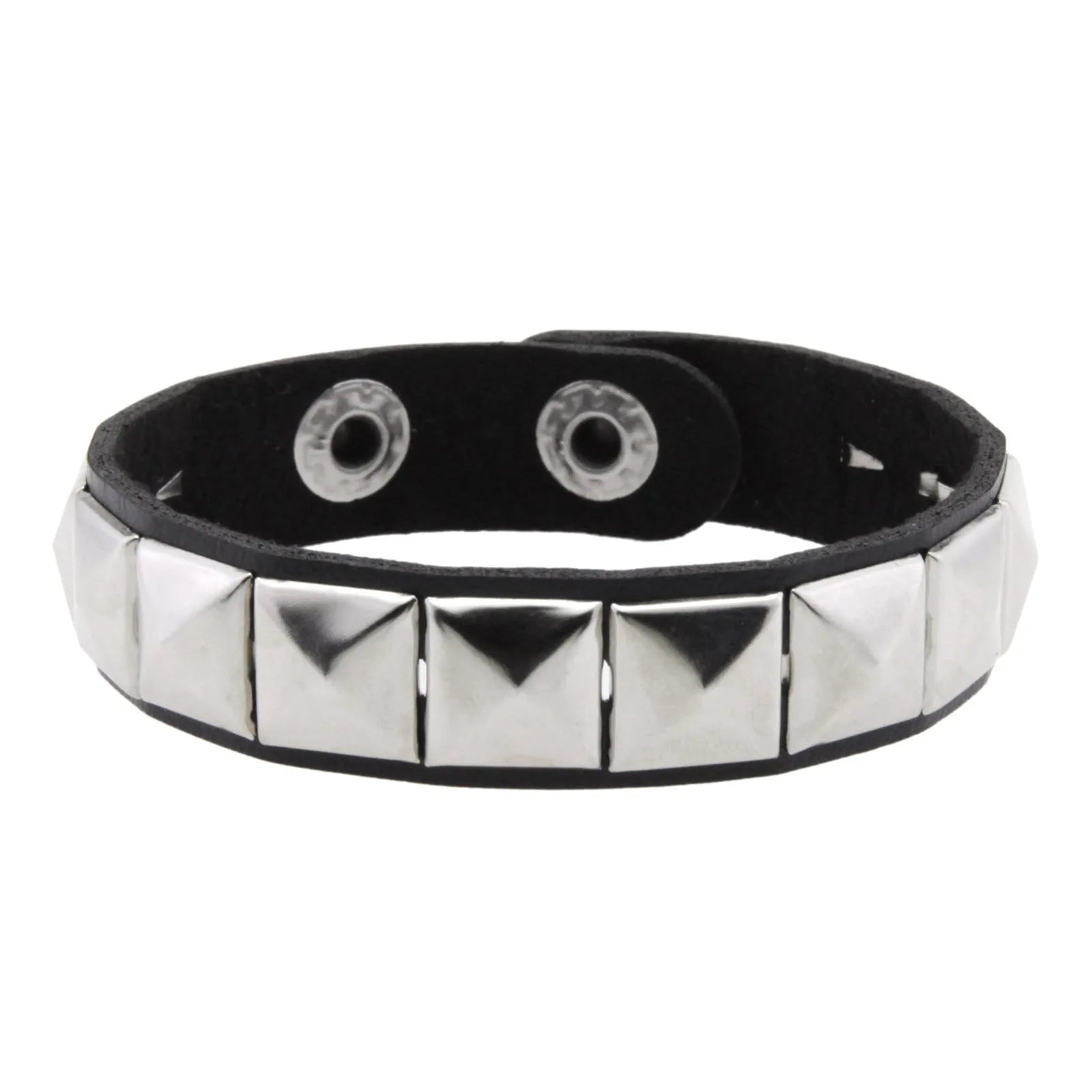 Punk Studded Leather Bracelet – Adjustable Gothic Rivet Cuff for Men & Women