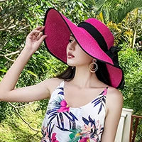 Big Brim Beach Sun Hat – Foldable Straw UV-Cut Visor for Women, Vintage Summer Style