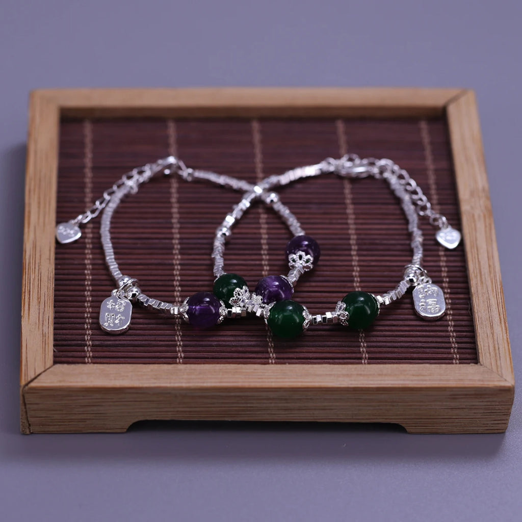 VENTFILLE 925 Silver Butterfly Bracelet – Cute Beaded String Design for Girls