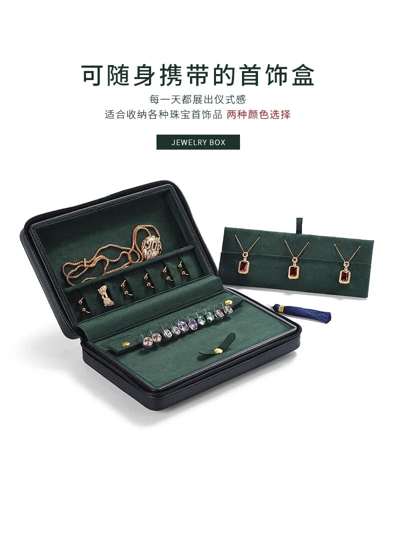 Portable Jewelry Storage Box – Compact Case for Rings, Earrings, Bracelets & Necklaces