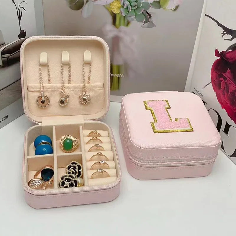 Mini Initial Jewelry Box – Personalized Travel Case, Perfect Bridesmaid or Birthday Gift