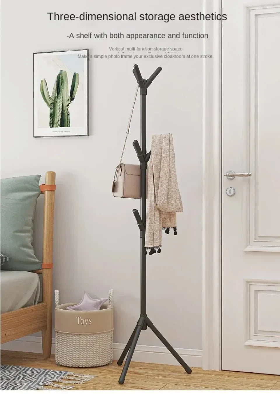 Tree Branch Coat Rack – Floor-Standing Clothes & Hat Holder for Bedroom or Entryway