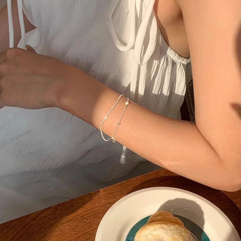 VENTFILLE 925 Silver Butterfly Bracelet – Cute Beaded String Design for Girls