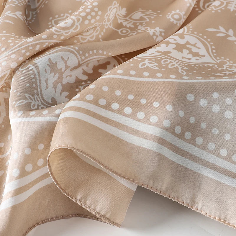 Floral Silk Hair Scarf – Elegant Spring Print Bandana for Hair, Neck & Head Styling