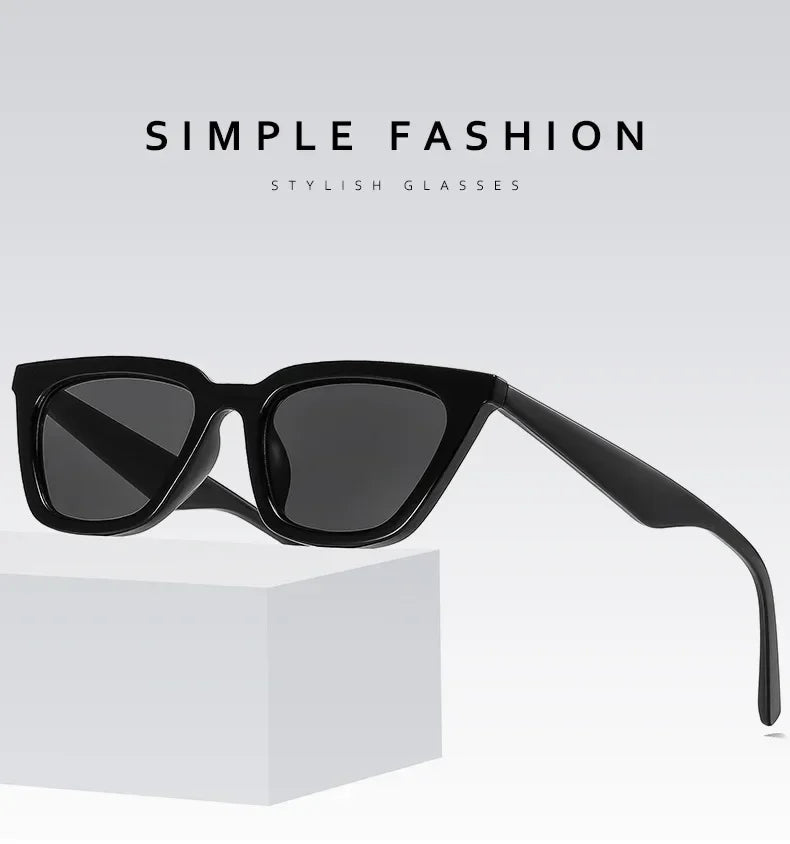 Classic Black Cat Eye Sunglasses – Elegant Small Frame UV400 Designer Style