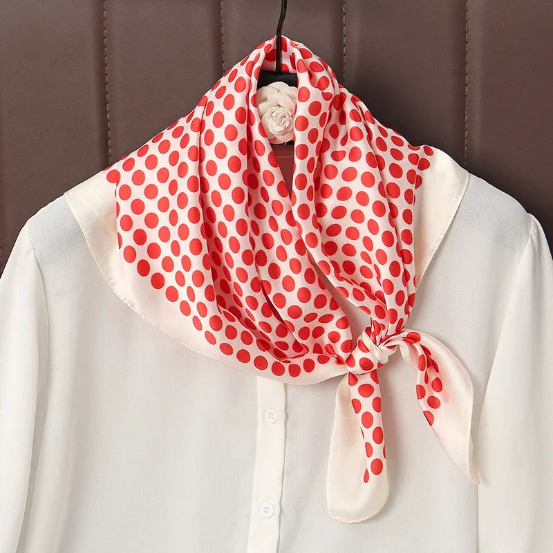 Luxury Silk Satin Scarf – 2023 Square Print Design for Women’s Hijab, Hair & Neck Styling