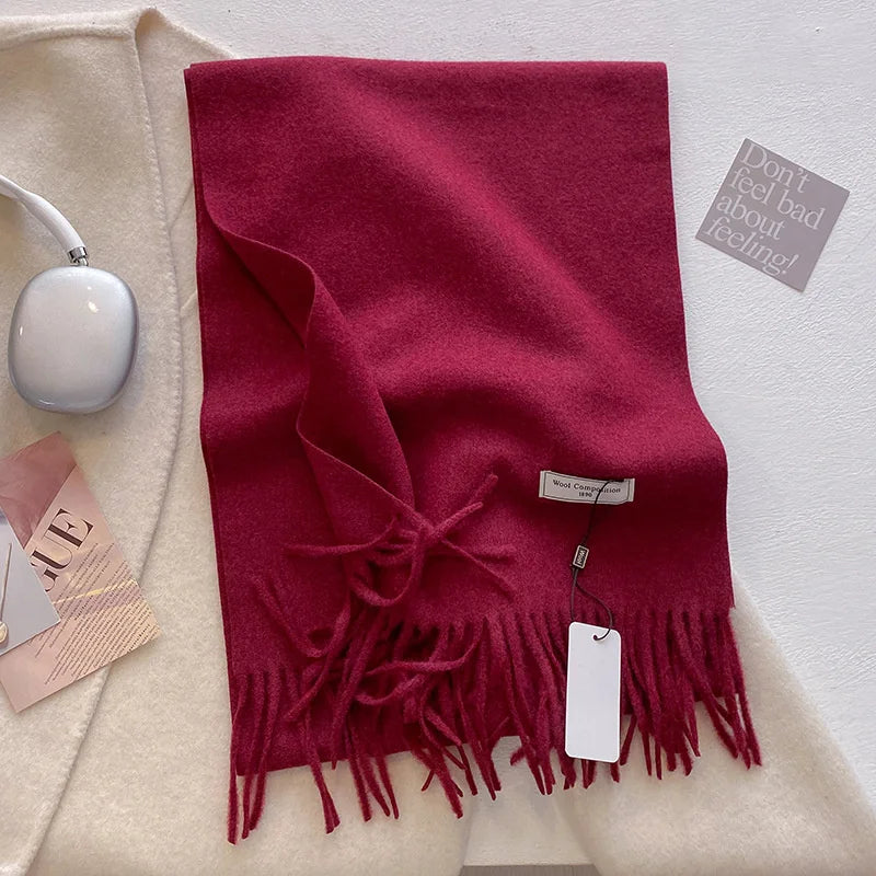 Luxury Winter Wool Scarf – Soft Cashmere Pashmina Shawl for Women, Thick & Warm 2024 Style