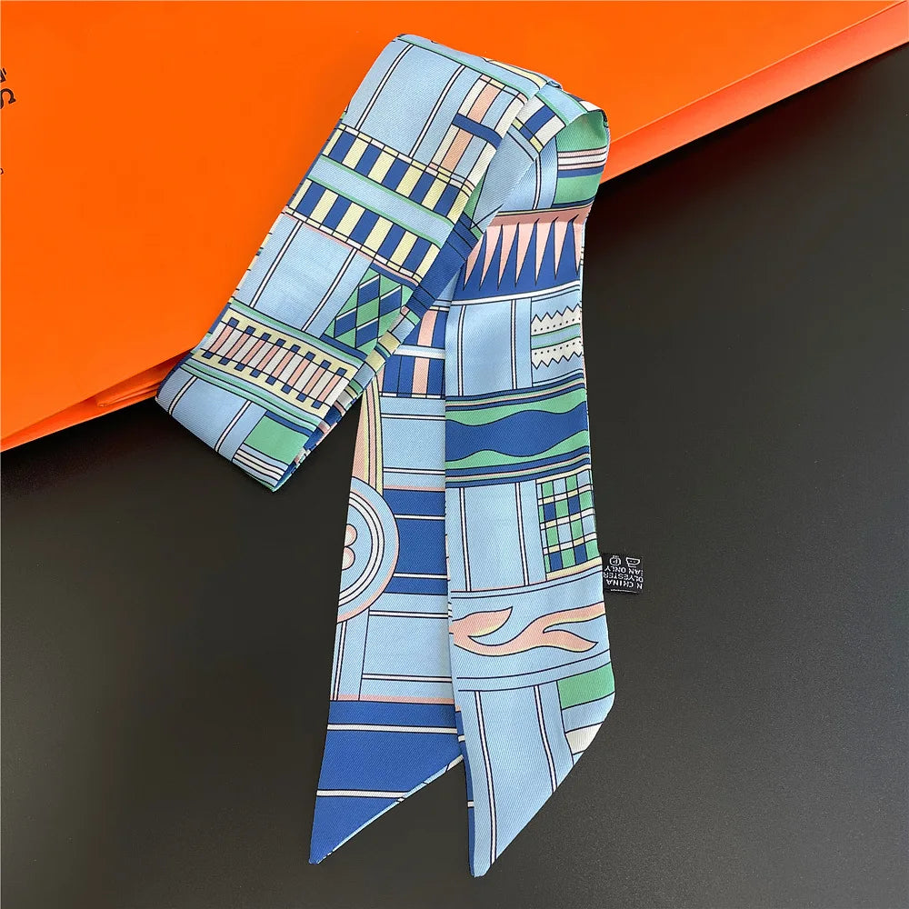 Gorgeous Saddle Print Silk Scarf – Elegant 2023 Designer Style for Hair, Bags & Neck