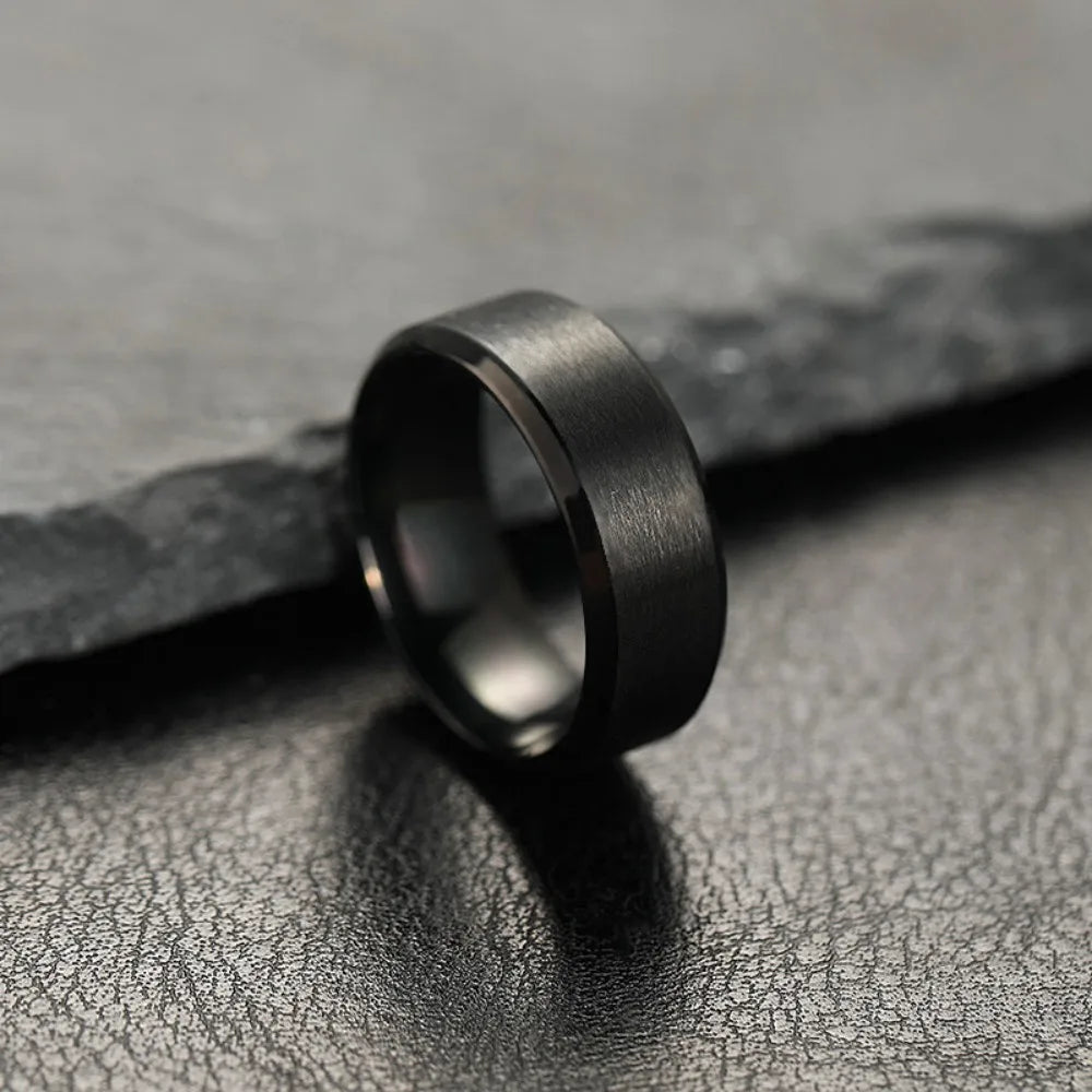 Black Ring – Matte High-Quality Band for Men & Women, Perfect for Engagement or Daily Wear