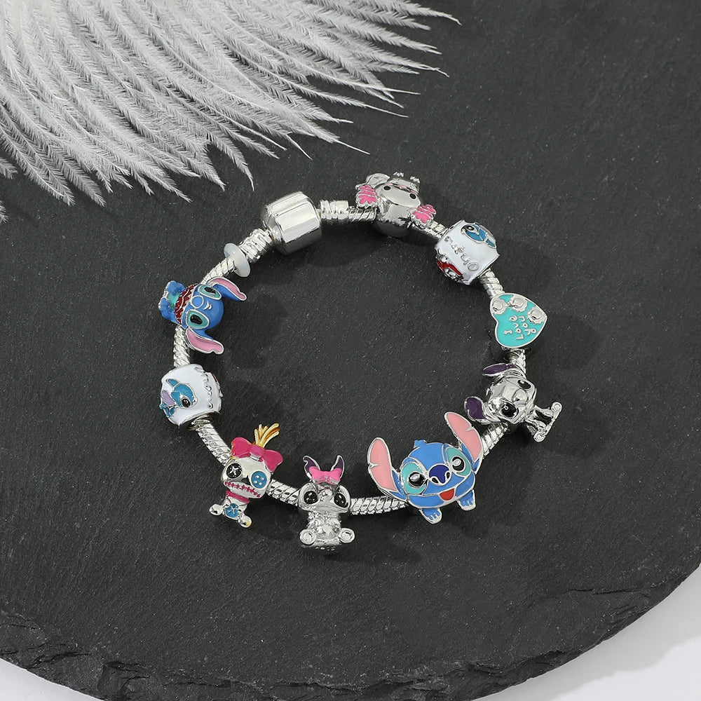 Disney Lilo & Stitch Beaded Bracelet – Cute Charm Bangle for Women & Kids