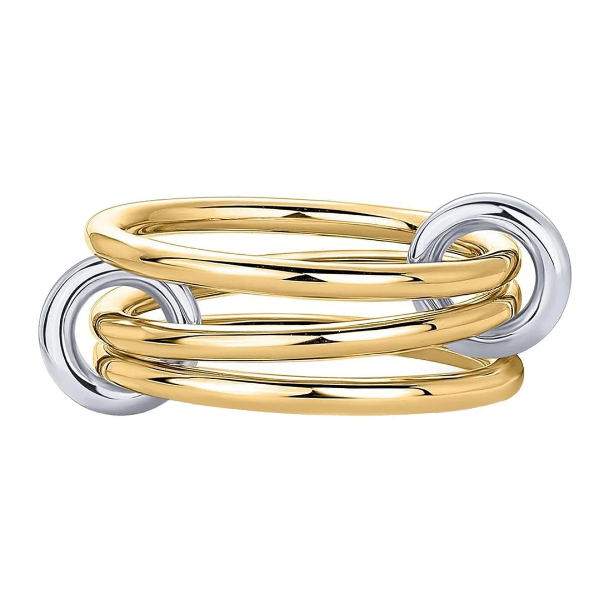 Two-Tone Four-Band Copper Ring – Hypoallergenic Stacking Piece for Young Women